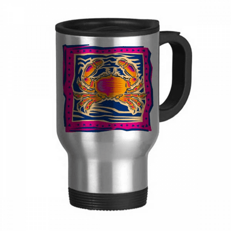 

Constellation Cancer Mexicon Culture Engraving Travel Mug Flip Lid Stainless Steel Cup Car Tumbler Thermos