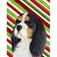 thumbnail image 1 of Carolines Treasures LH9234CHF 28 x 40 in. Cavalier Spaniel Candy Cane Holiday Christmas House Size Canvas Flag, 1 of 4