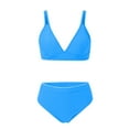 thumbnail image 4 of XIYON Bikini Sets For Women V Neck High Waisted Swimsuits Two Piece Bathing Suit Beach Vacation Clothes, 4 of 5