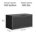 thumbnail image 2 of Uforic 100 Gallon Resin Deck Box, Waterproof Outdoor Storage Box, Lockable, Black, 2 of 7