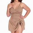 thumbnail image 4 of mgoYE Women Swimming Suits Modest Womens One Piece Swimsuit Tummy Control Bathing Suit Gold Metal Tie Knot 2026 Swim Dress(Khaki,4XL), 4 of 4