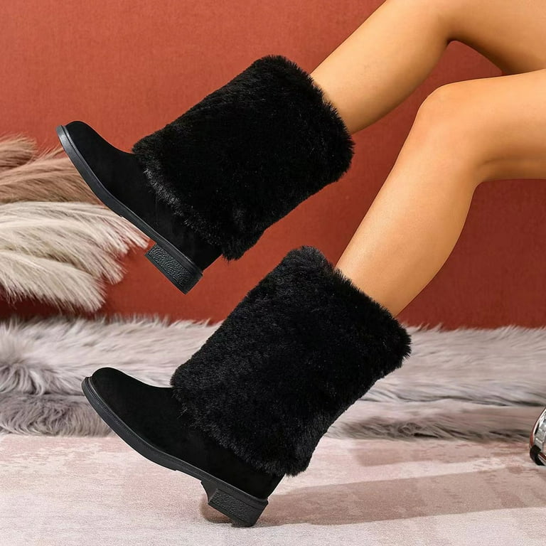 fur lined dress boots Men's Motorcycle Oxford Boots-Bruno Marc providing unmatched warmth during the colder months Ylyl Women Suede Loafers Fuzzy
