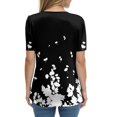 thumbnail image 4 of NAMTYQX Womens Going Out Tops Button V Neck Fashion Short Sleeve Plus Size Soft Comfort Loose Fitting Lounge Black Size 3XL, 4 of 5
