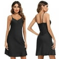thumbnail image 6 of Women Nightdress Deep V Lace Sleepwear Imitation Silk Nightgown Sleeveless Sling Nightwear Home Dress, 6 of 6