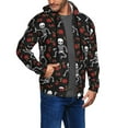 thumbnail image 3 of Zip Up Hoodies for Men - Skeleton with Roses Long Sleeve Comfrt Men'S Fashion Hoodies & Sweatshirts, Jackets for Men Hoodies Pullover Clothing Clothes with Pouch, 3 of 5