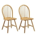 thumbnail image 1 of Costway Set of 2 Vintage Windsor Side Chairs Wood Spindleback Dining Room Natural, 1 of 7