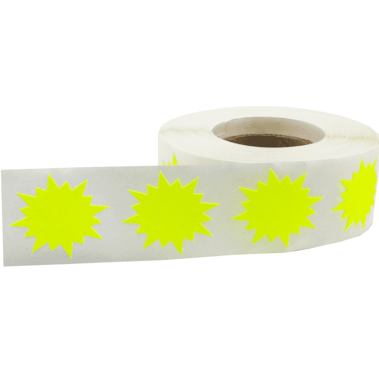 500 Pack 1.5 Inch Round Fluorescent Red Stickers - Half Price Sale Labels, Easy Peel, Permanent Adhesive