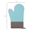 thumbnail image 7 of Unique Bargains 2pcs Soft Silicone and Cotton Heat-Resistant Oven Mitts Blue 11.2" x 7.7", 7 of 7