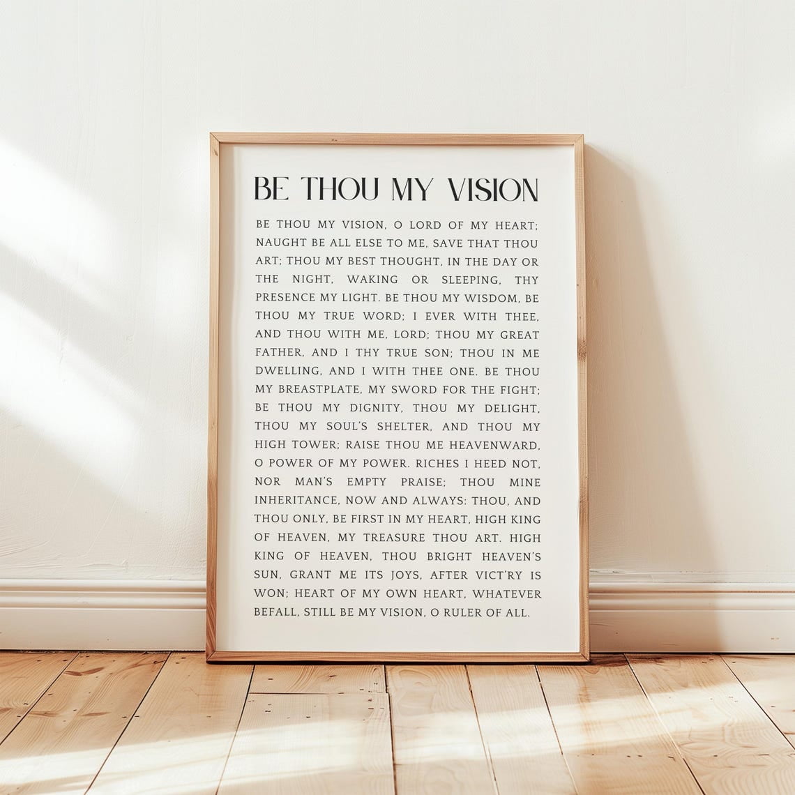 Be Thou My Vision Minimalist Christian Hymn Lyrics Wall Art Print