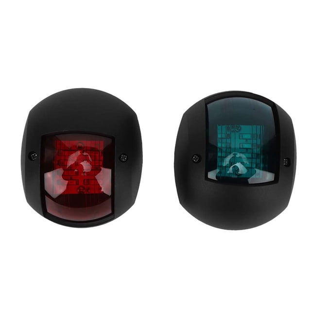 Navigation Signal Light, Weatherproof 2PCS Boat Side Light PC Red Green Lighting For Speed Skating Cars White,Black