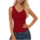 thumbnail image 1 of Mujeres Blusas de Verano sin Mangas Cuello en V Cuello Sólido Camiseta con Cojín de Pecho, Ligera Blusa Casual, 1 of 6