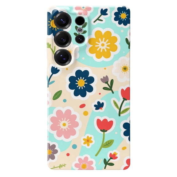 SKLYDDI Aesthetic Cute Floral Case for Galaxy S25 Ultra - 135