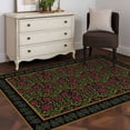 thumbnail image 3 of 3'x5' Area Rugs, Vintage Red Roses Indoor Outdoor Area Rug for Living Room Bedroom, Abstract Art Floral Green Leaves Washable Bathroom Rugs Kitchen Floor Carpet Mats Home Decor Aesthetic, 3 of 8