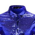 thumbnail image 6 of SRZYMJ Men's Fall Disco Street Shirt with Color Contrast Sequin Embellishment for Stylish Fashion Wear, 6 of 7