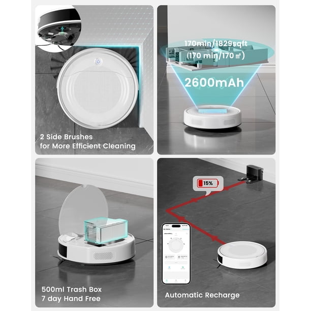 Lefant M310 Ultra Robot Vacuum and Mop Combo, Ultra-thin Robot