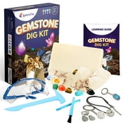 Gem dig kit 12 Real Gemstones for Kids Science kit Archeology Stem Activities