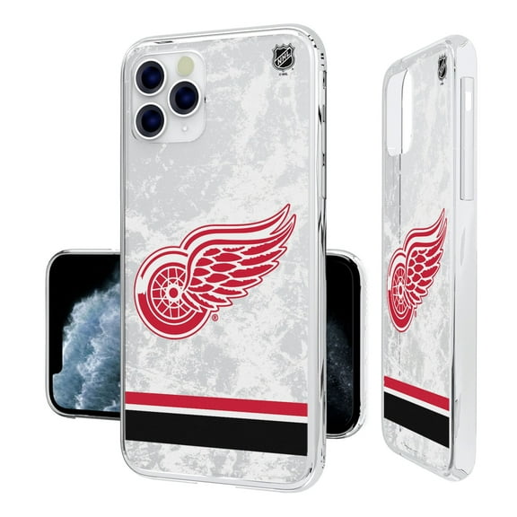 Detroit Red Wings iPhone Stripe Clear Ice Case