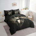 thumbnail image 3 of Homewish Skeleton Print 7pcs Bedding Comforter Set,Gothic Theme Queen Bedding Sets,Black Gray Queen Sheet Sets For Girls Kids,Super Cozy Room Decor Reversible, 3 of 8