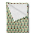 thumbnail image 2 of Geometric Soft Flannel Fleece Blanket, Mountain Shaped Upward Triangles Symmetrical Diamonds Contemporary Art, Cozy Plush for Indoor and Outdoor Use, 50" x 70", Pale Green Red Ivory, by Ambesonne, 2 of 5