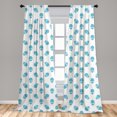 thumbnail image 5 of Ambesonne Alien Curtains, Space Visitors Portrait, Pair of 28"x84", Blue White, 5 of 5