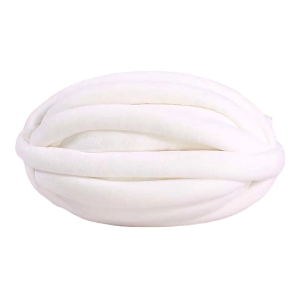 Hilo grueso y grueso para tejer a mano, suave, para crochet, hilo voluminoso, hilo tubular jumbo blanco