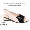 thumbnail image 4 of CHICVOMEY Dressy Peep Toe Sandals for Womens Low Chunky Heel with Faux Leather Toe Slingback Wedding Party Casual Slip On Shoes, 4 of 8