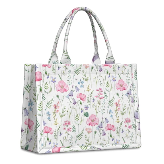 Large Capacity Tote Bag,Pioneer Flower Floral Print Pattern Handbag Fashion Luxury Tote Bag,15.7"x13"x 5.1" Inches,Laptop Compatible
