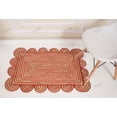 thumbnail image 4 of Rectangle Rug Natural Jute Rug Hand Braided Beige and Red Color Scalloped Area Rug, 4 of 5