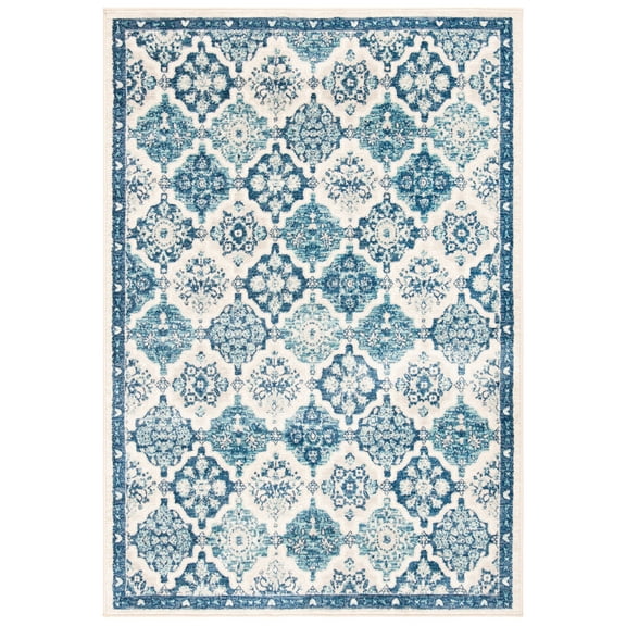 SAFAVIEH Brentwood Amadine Geometric Area Rug, Navy/Grey, 4' x 6'