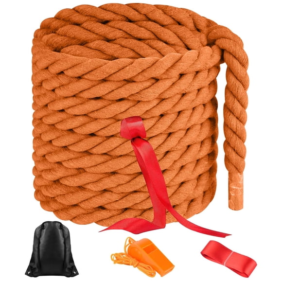 Tug of War Rope NEBURORA para juegos al aire libre, 20 pies/6 m, naranja