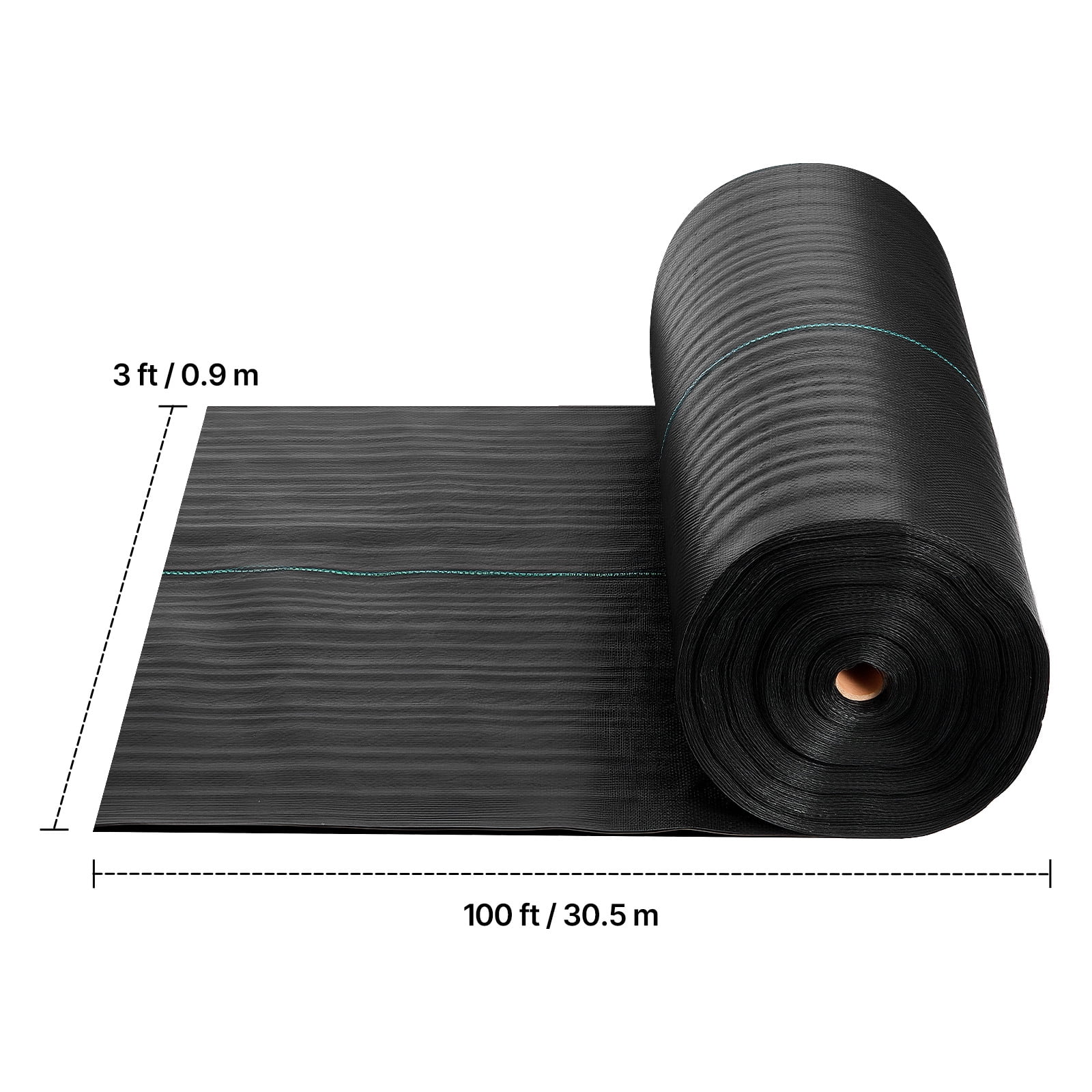 VEVOR Weed Barrier Fabric Heavy Duty, 3x100FT 5oz Landscape Fabric, Woven Weed Blocker Fabrics, Garden Fabrics Weeds Barrier, Weeds Control Ground Cover, Geotextile Webbing, Gardening Mat, Black
