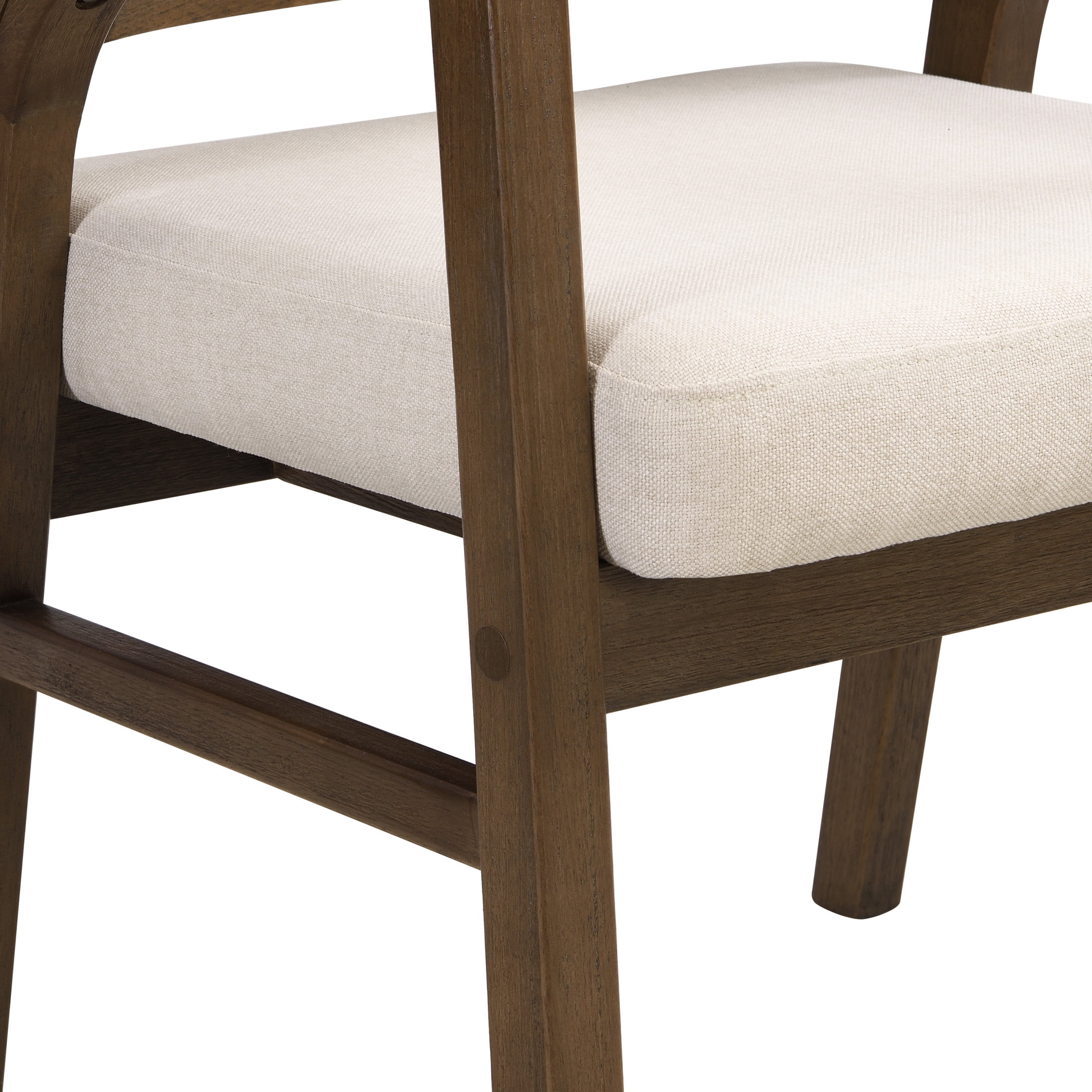 Christopher Knight Home 7-Piece Dining Set, 84" Walnut Rectangular Table with Rattan Back Beige Upholstered Chairs