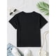 thumbnail image 2 of Girls' Summer Fashion Korean-Style Casual Black Tee with Colorful Rainbow & Positive Affirmation Print, Round Neck Short Sleeve Top in Cotton - Perfect for Casual Attire, 2 of 7