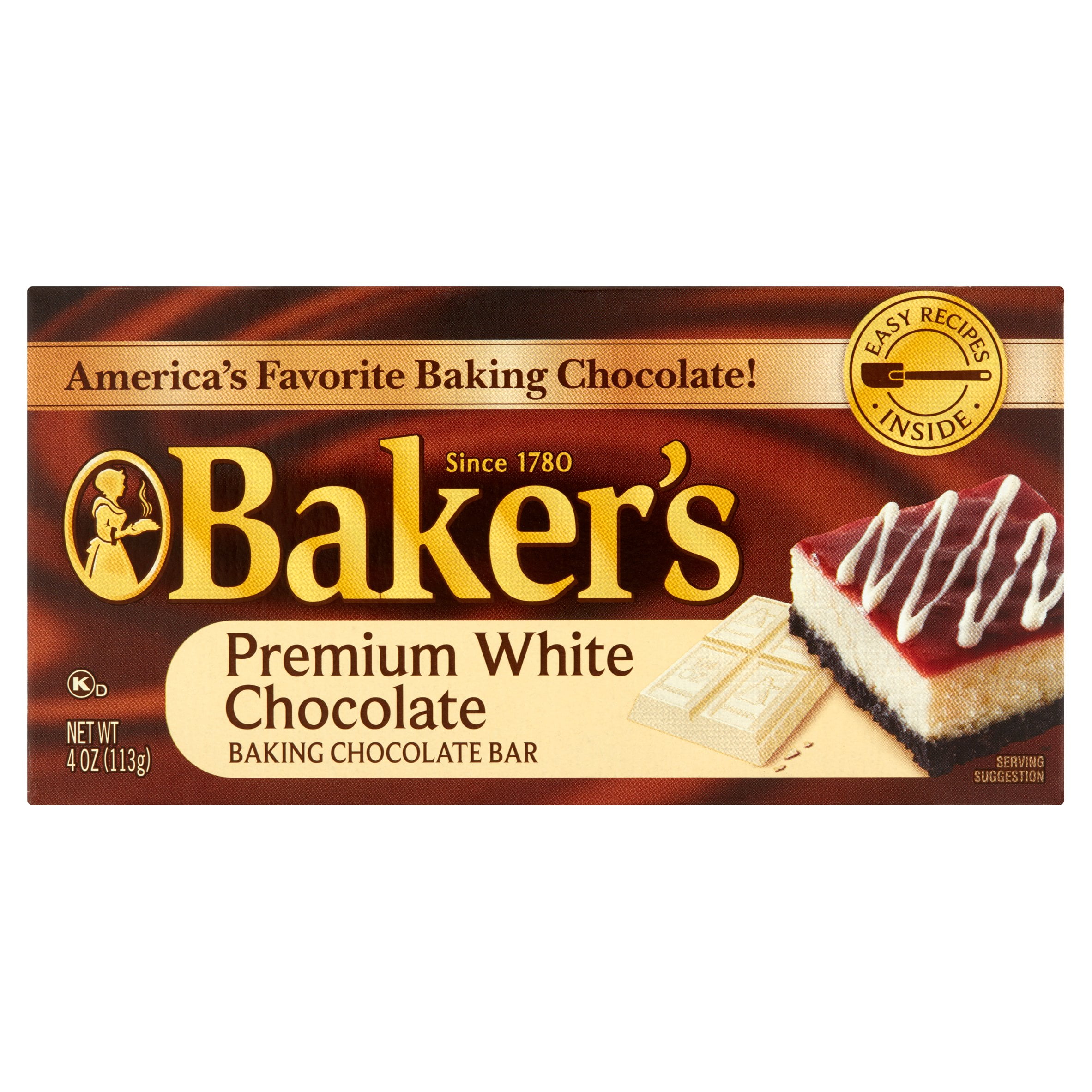 Baker's Premium White Chocolate Baking Chocolate Bar, 4 Oz by Kraft Foods Group, Inc.