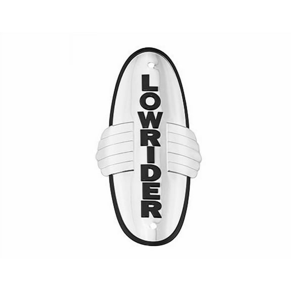 LOWRIDER BICYCLE NAME PLATE WING ALL CHROME WITH WING. Bike part, Bicycle part, bike accessory, bicycle part