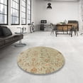 thumbnail image 4 of Ahgly Company Machine Washable Indoor Square Abstract Tiger Orange Brown Area Rugs, 8' Square, 4 of 7