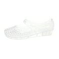 thumbnail image 2 of HOWPAY Women's Sandals Hollow out Closed Toe on Transparent Jelly Shoes Casual Lightweight Non- Summer Beach Ballet Flats White 38, 2 of 9