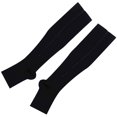 thumbnail image 4 of 2 Pairs Compression Socks Toe Open Leg Support Stocking Knee High Socks with Zipper, 4 of 6