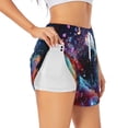 thumbnail image 2 of Bixox Women's Outer Space Floating Numbers And Letters pattern 2 in 1 Running Shorts - Lightweight Athletic Workout Gym Yoga Shorts Liner with Pockets - Large, 2 of 5
