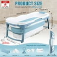 thumbnail image 2 of Trendix Portable Foldable Bathtub for Adult Kids, Large Collapsible Tub, Freestanding Surround Collapsible Bathtub for Hot Bath, Ice Bath (Blue, 56 inch), 2 of 9