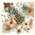 thumbnail image 3 of Ambesonne Leopard Duvet Cover Set, Tender Abloom Watercolor, Twin, Peach Ginger and Grey Teal, 3 of 3