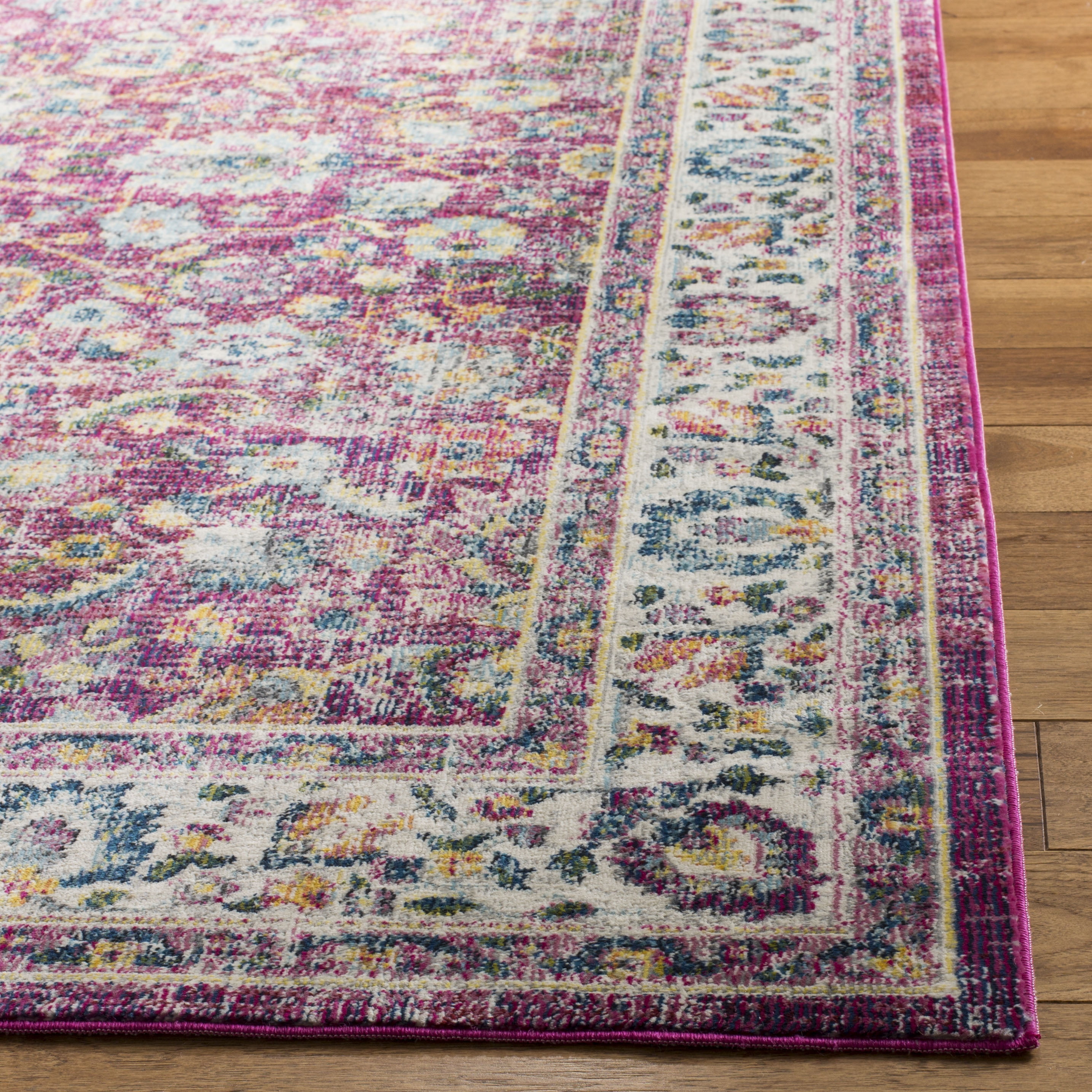 SAFAVIEH Merlot Pinwheel Floral Area Rug, Red/Multi, 9' x 12'
