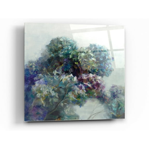 Epic Art 'Abstract Hydrangea' by Danhui Nai, Acrylic Glass Wall Art, 24"x24"