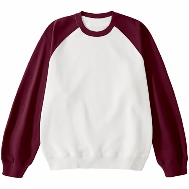 Jalioing Chandail en Molleton en Coton pour Hommes Color Block Doublé en Sherpa Basique Chandail Col Rond Manches Longues Tops Décontractés