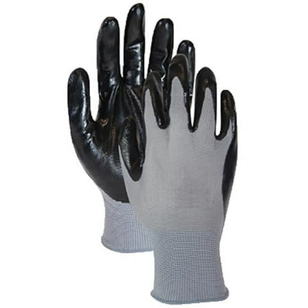 Big Time Products T319TL Extra Grip Glove, Nitrile Palm, Black & Gray, L