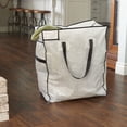 thumbnail image 3 of Household Essentials MightyStor Storage Tote Bag, Medium, Extra-Durable PE Canvas with 4 Handles,  Tear Resistant, Strong Zipper, Lightweight, Perfect for Long-Term Storage, White and Black, 3 of 4