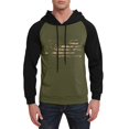 thumbnail image 7 of Men's Dark Color Hooded Sweatshirt with Long Flag Print, Casual Drawstring Pullover Including Pockets, Fall Spring Versatile Streetwear,Army Green,L, 7 of 7