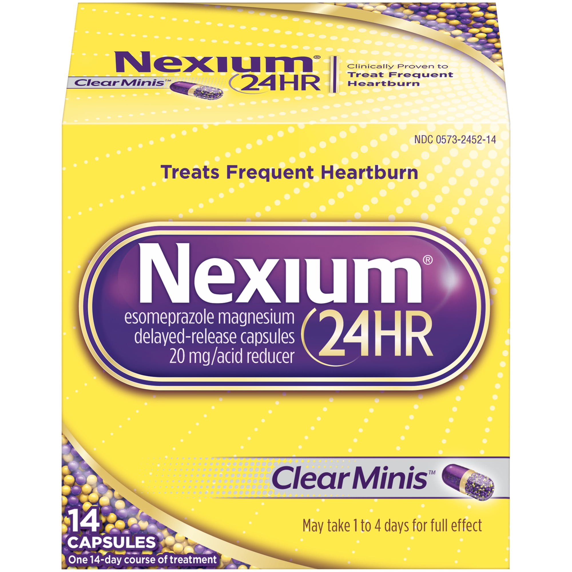 Nexium Clear Minis 24 Hour Delayed Release Heartburn Medicine Capsules, 14 Ct