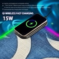 thumbnail image 2 of Blue and White Wave Wireless Charging RGB Gaming Mouse Pad Large Keyboard Mat Rubber Base 13 Light Modes, 2 of 6