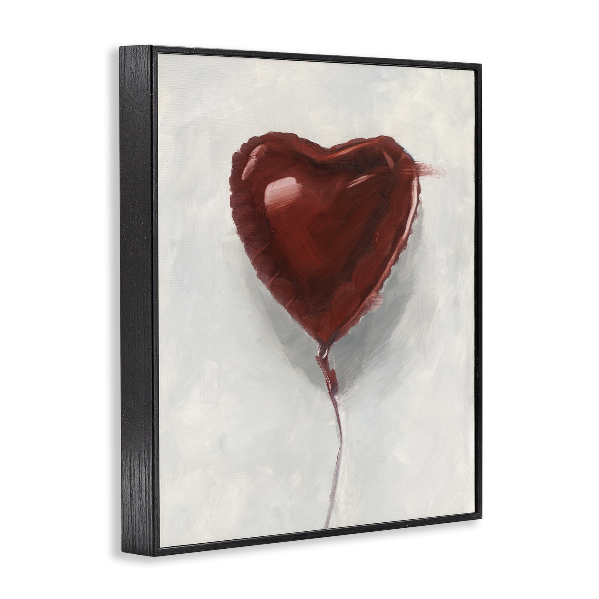 Stupell Industries Heart Shaped Balloon Black Framed Giclee Art, design by Ethan Harper
